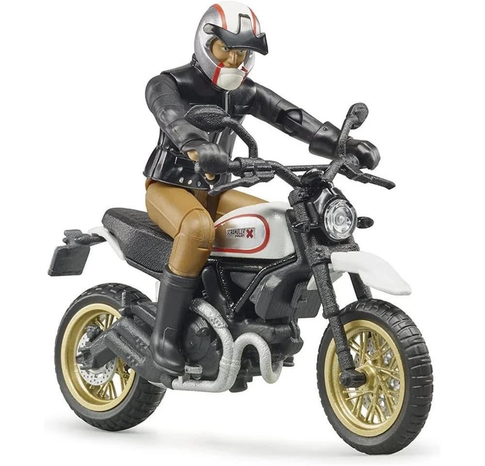Bruder® Spielzeug-Motorrad Scrambler Ducati Desert Sled Schwarz mit Fahrer