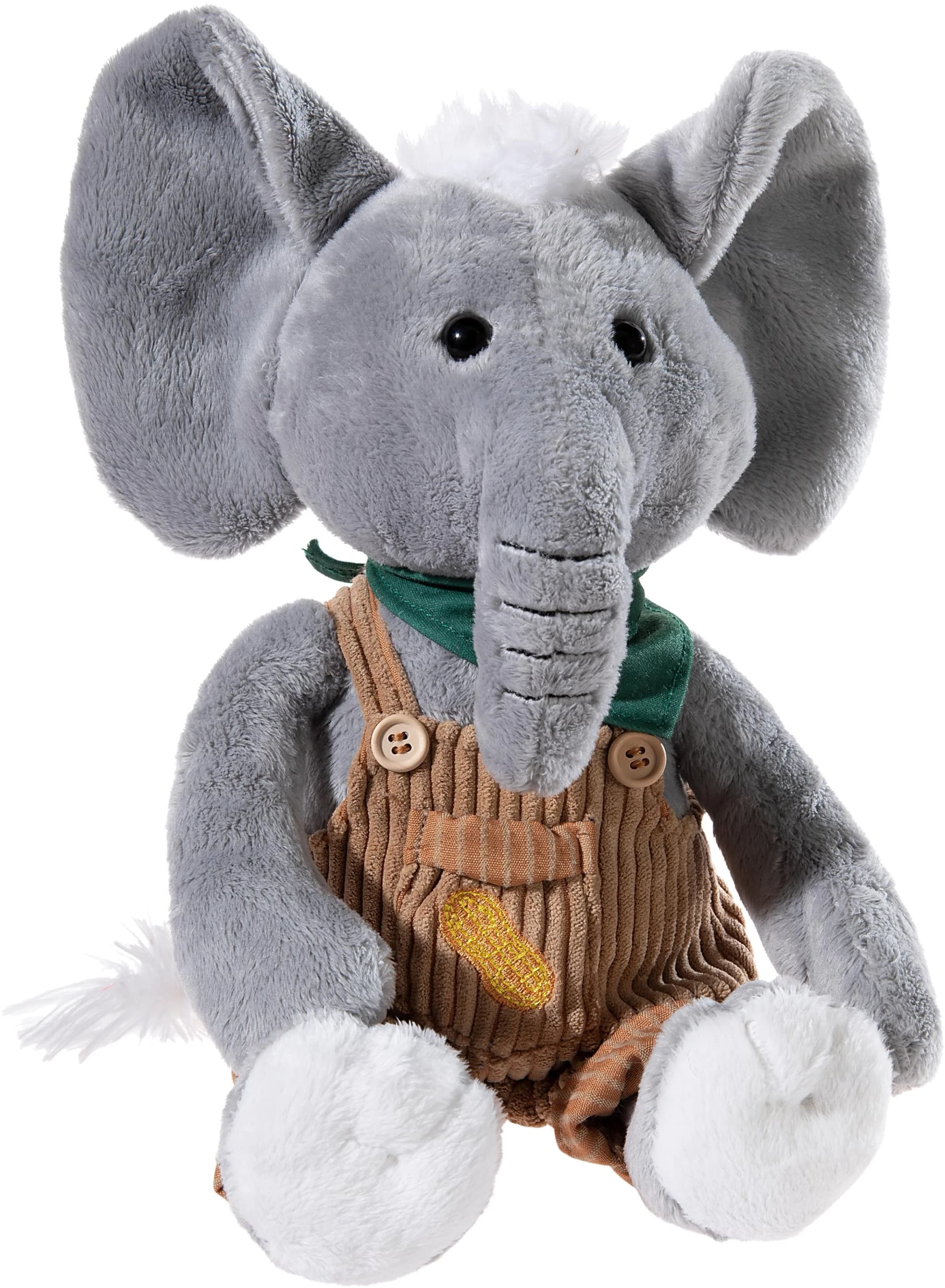 Heunec® Kuscheltier Latzhosen-Gang Elefant Eddie Erdnuss Braun Cord-Optik