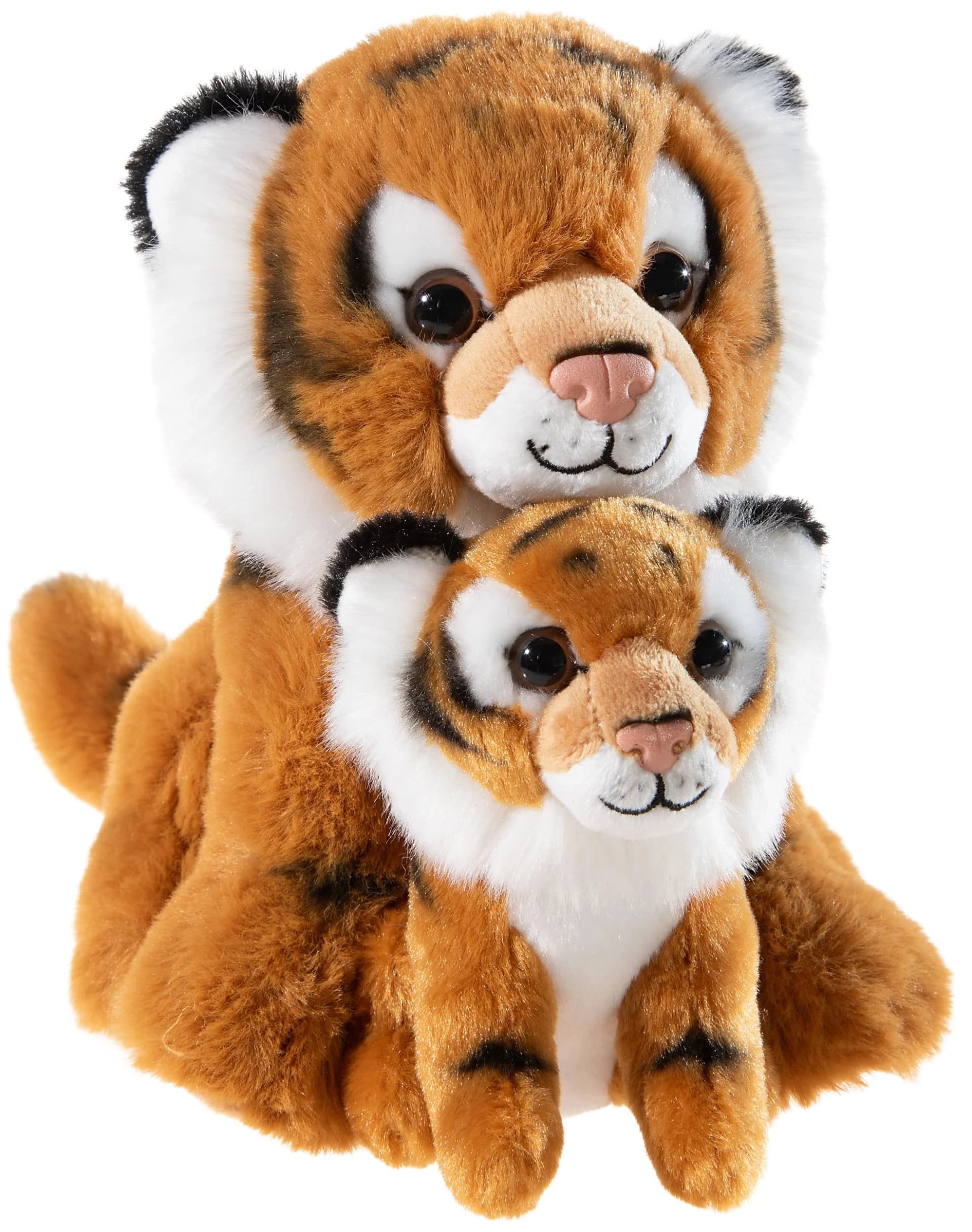 HEUNEC Kuscheltier Tiger mit Baby 25 cm Polyester Braun/Weiß