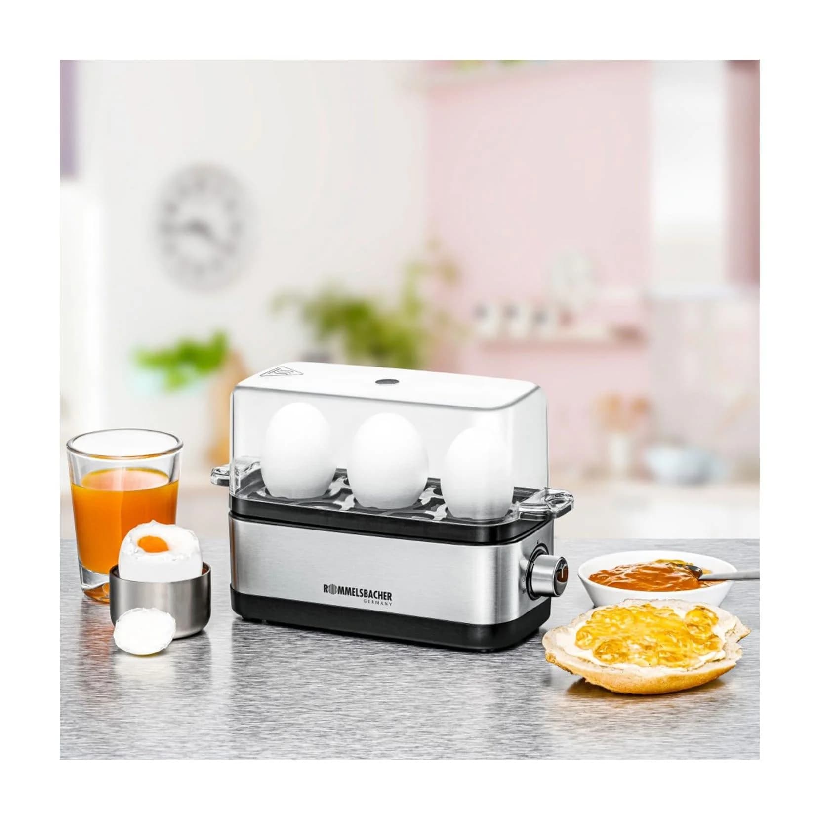 Eierkocher ER 300 Edelstahl Schwarz 300 Watt für 3 Eier