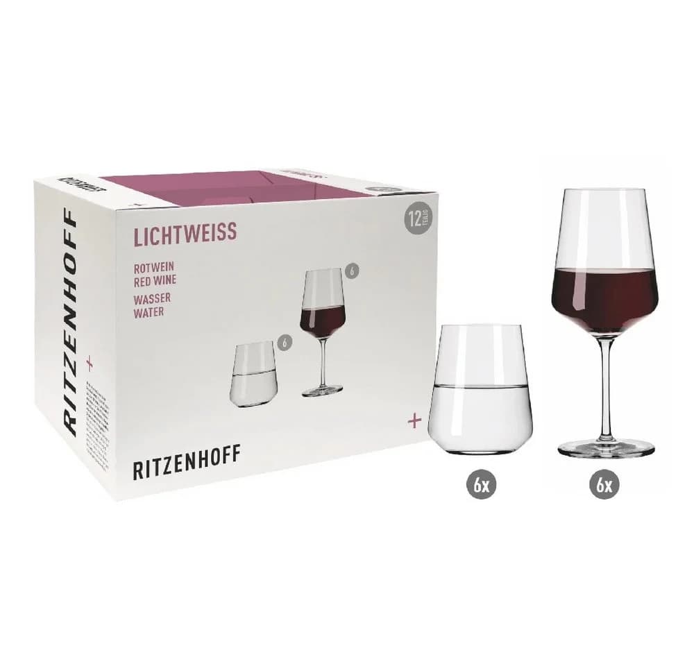 Ritzenhoff Weinglas Julie Rot 12er-Set Kristallglas transparent