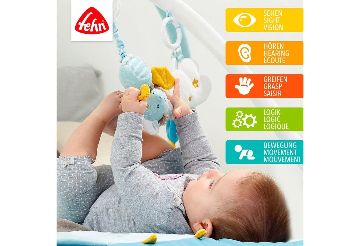 Fehn Spielbogen Little Castle 3-D-Activity-Decke mit Krabbeldecke