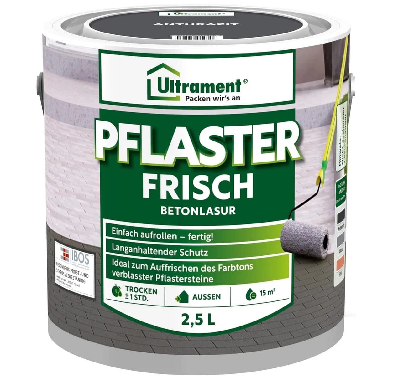 Ultrament Pflaster Frisch Betonlasur 2,5 L Anthrazit