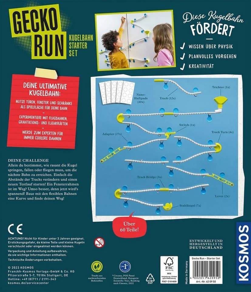 Kosmos Kugelbahn Gecko Run Starter Set Bunt