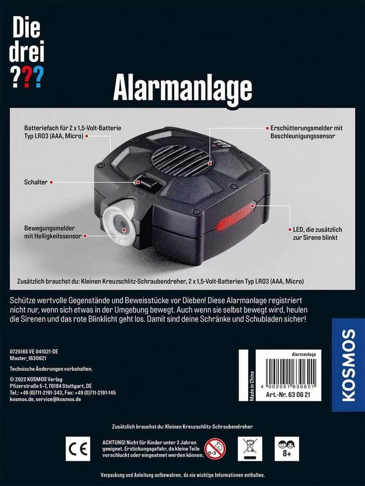 Die drei ??? Alarmanlage mit Chipkarte - Kosmos Experimentierkasten