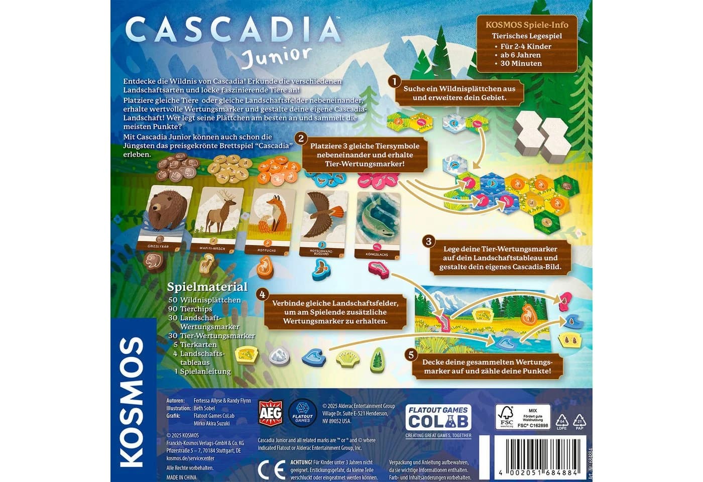 KOSMOS Cascadia Junior Legespiel Bunt - Spiel des Jahres 2022