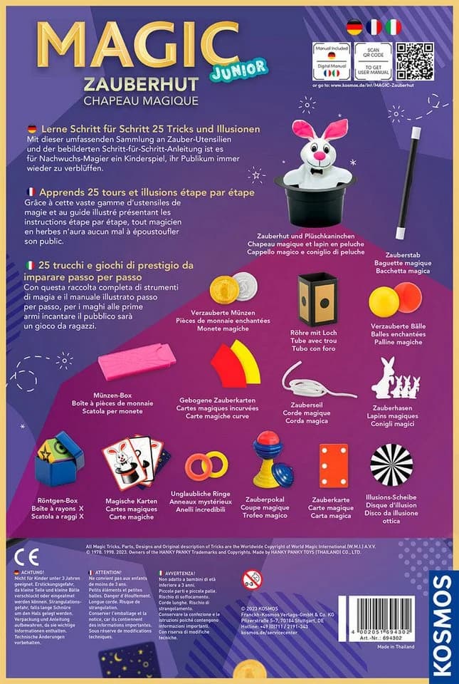 Kosmos Zauberkasten Magic Zauberhut DFI - 25 Tricks für Kinder ab 6 Jahren