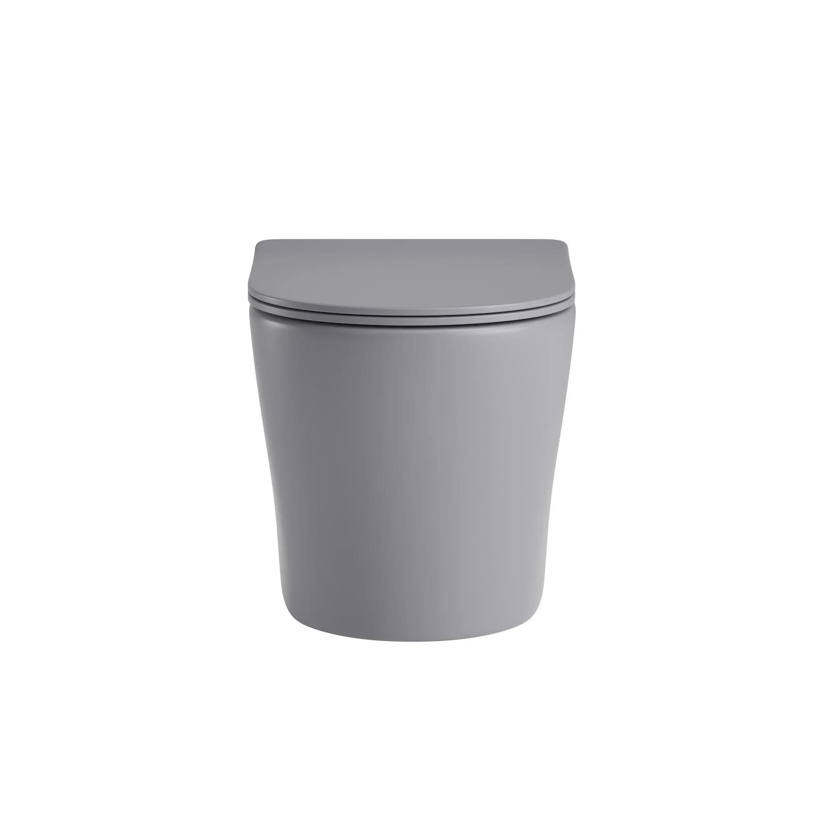 sanicomfort Hänge WC Set Nakia Spülrandloses Hygienisches Wand-WC Tiefspüler Hellgrau