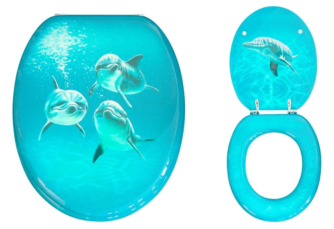 ADOB WC-Sitz Delfin II Blau Oval Hochglanz