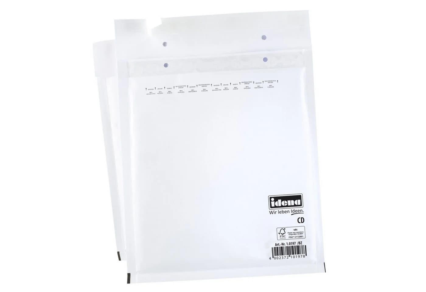 Idena Luftpolstertaschen CD haftklebend weiß