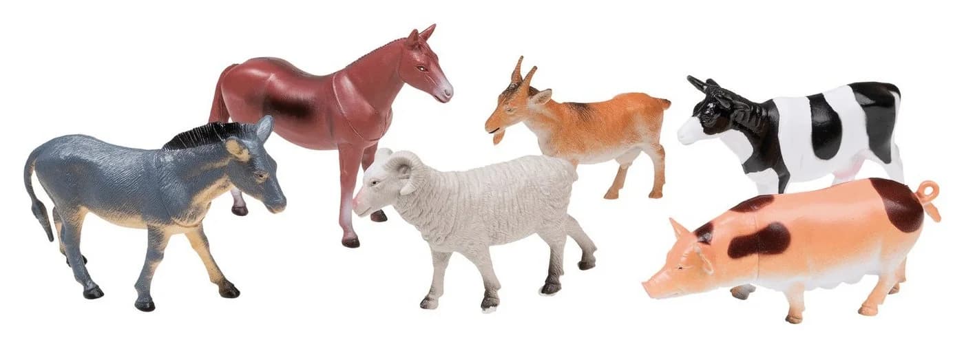 Idena Spielfigurenset 6 Farmtiere Bunt Kunststoff