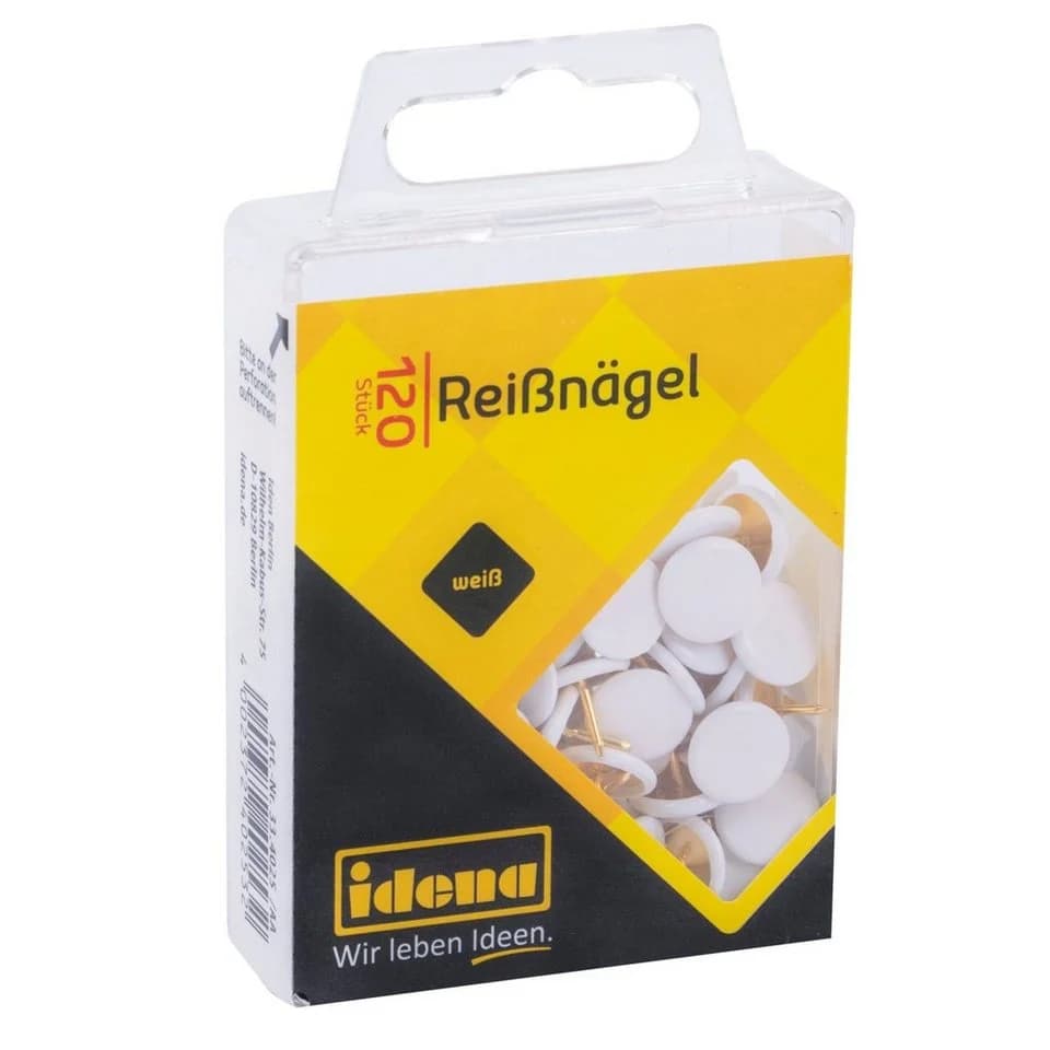 Idena Reißnägel 120 Stück Weiß Metall