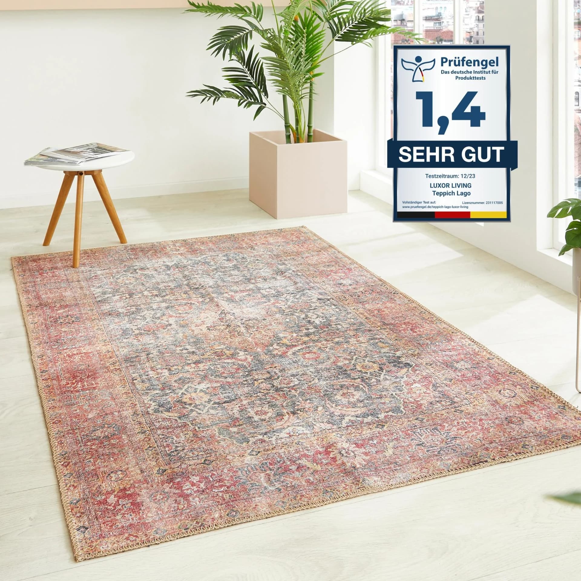 LUXOR living Teppich Lago Rot Faltbar Outdoor