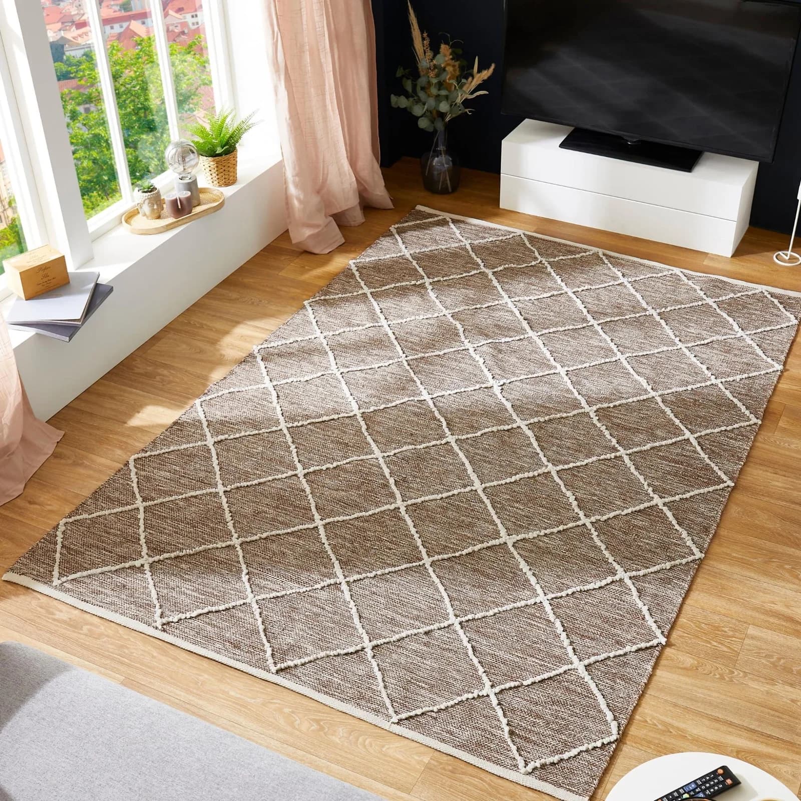 LUXOR LIVING Pantin Teppich 170x240cm Braun Baumwolle Handgewebt