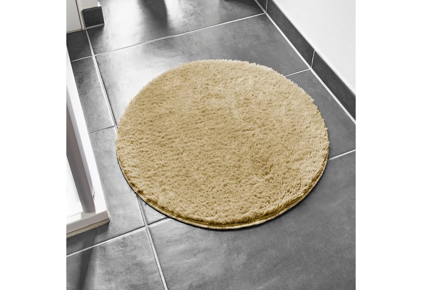 Andiamo Badematte Florida Taupe Rund 60 cm