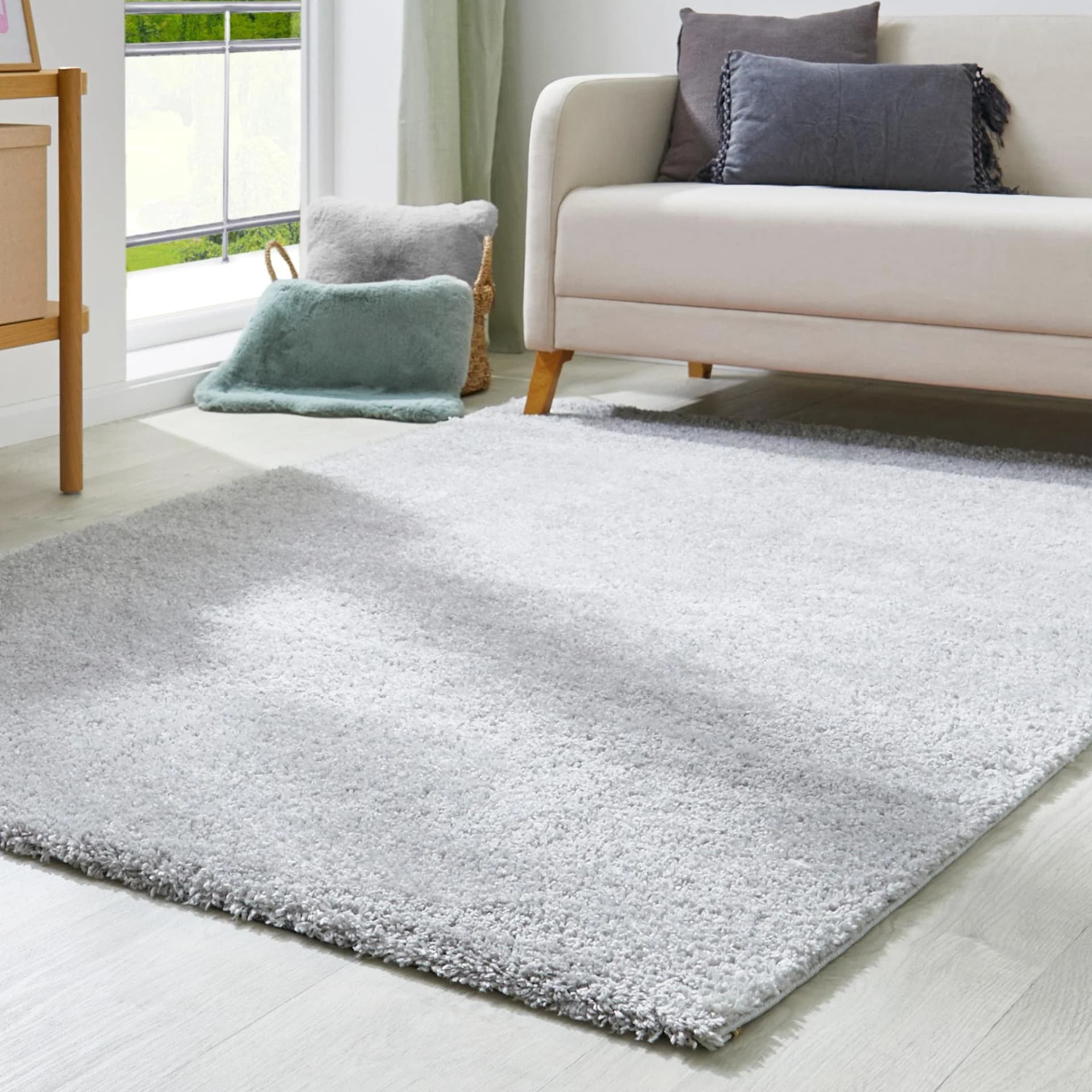 ANDIAMO Hochflor-Teppich Chicago Grau Uni