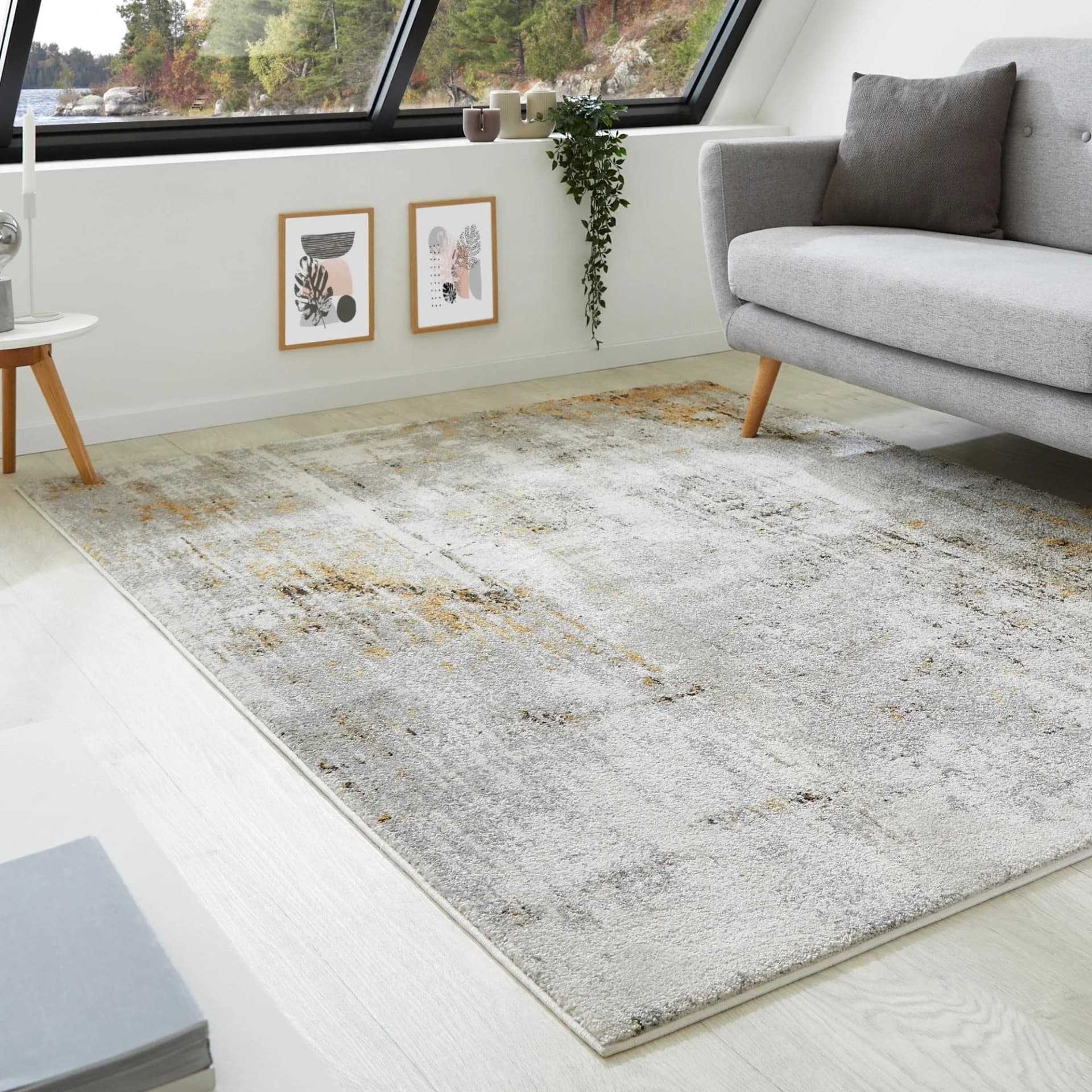LUXOR living Teppich Montreal Grau/Gelb Modern Kurzflor