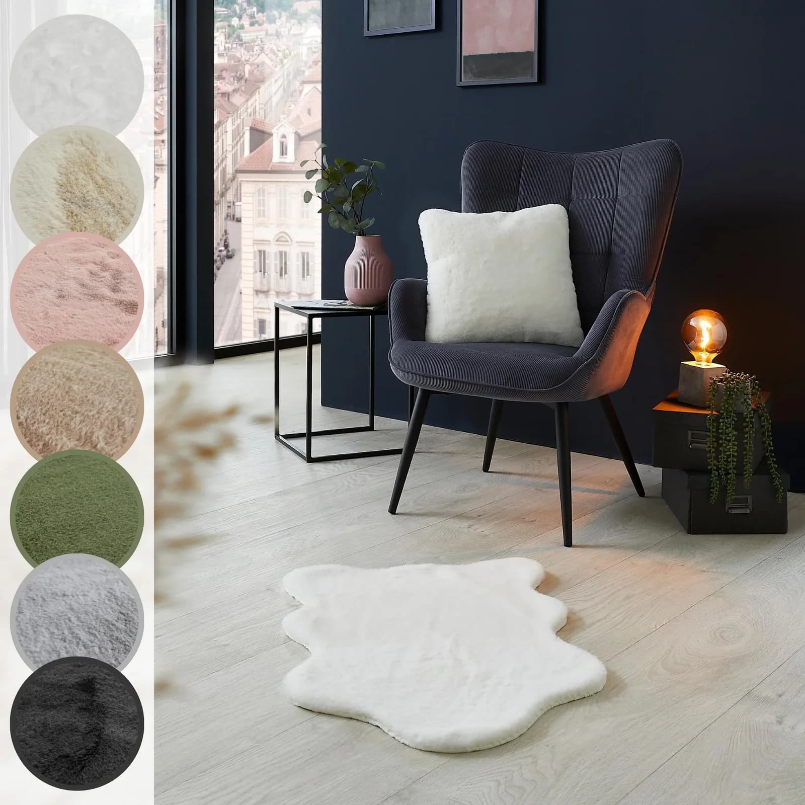 LUXOR LIVING Novara Fellteppich Weiß Kunstfell