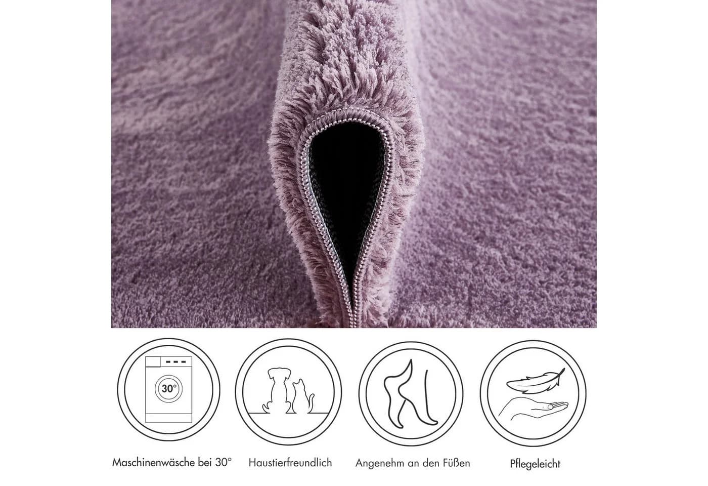 ANDIAMO Badematte Arezzo Lavendel Rund Polyester