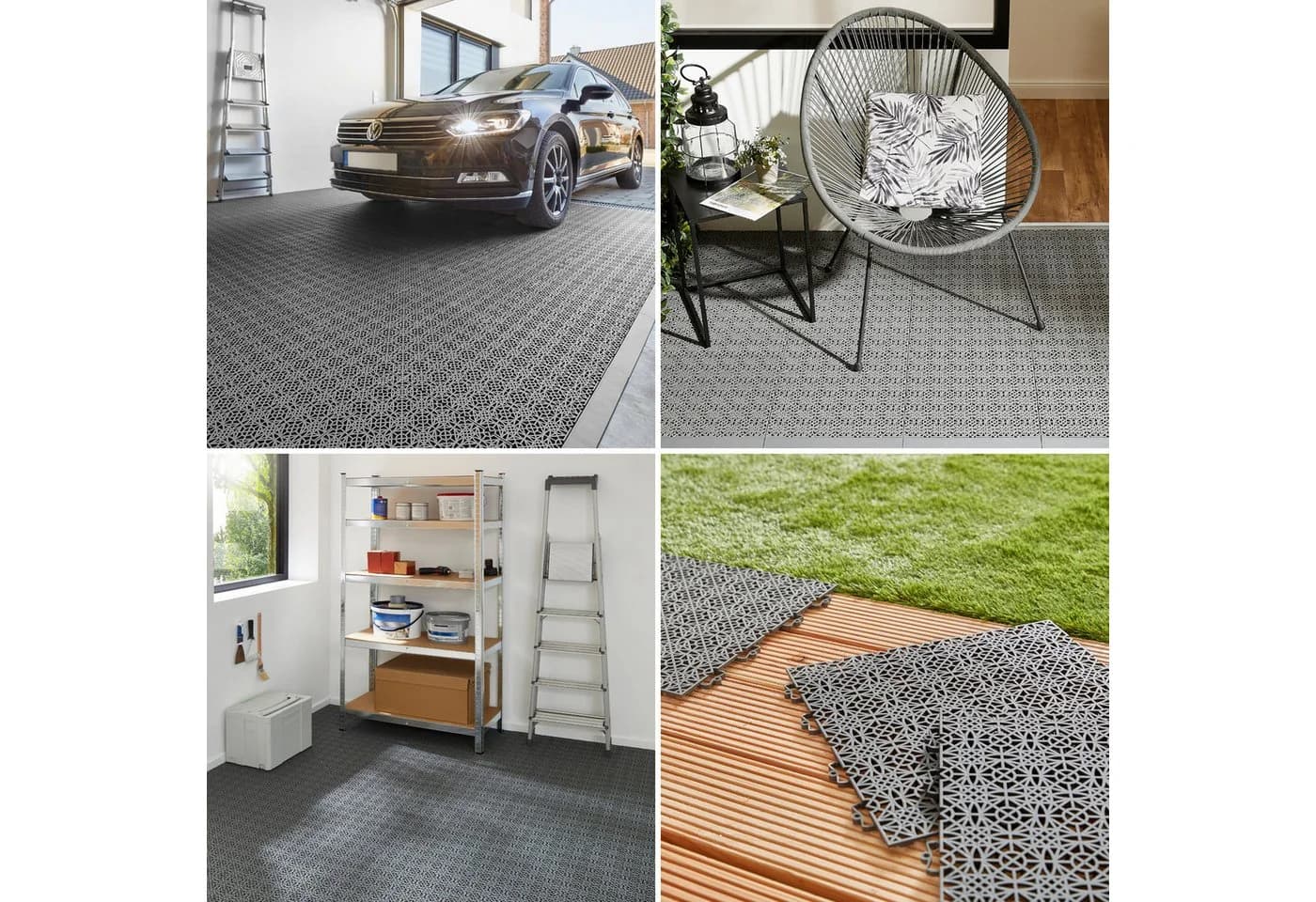 ANDIAMO Terrassenfliesen Terra Sol Dunkelgrau Kunststoff Klicksystem