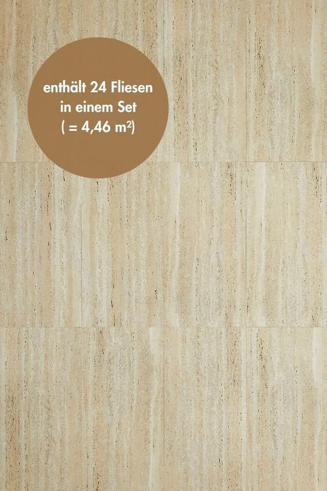 misento Vinylboden Selbstklebend Beton Marmor Optik 24 Fliesen