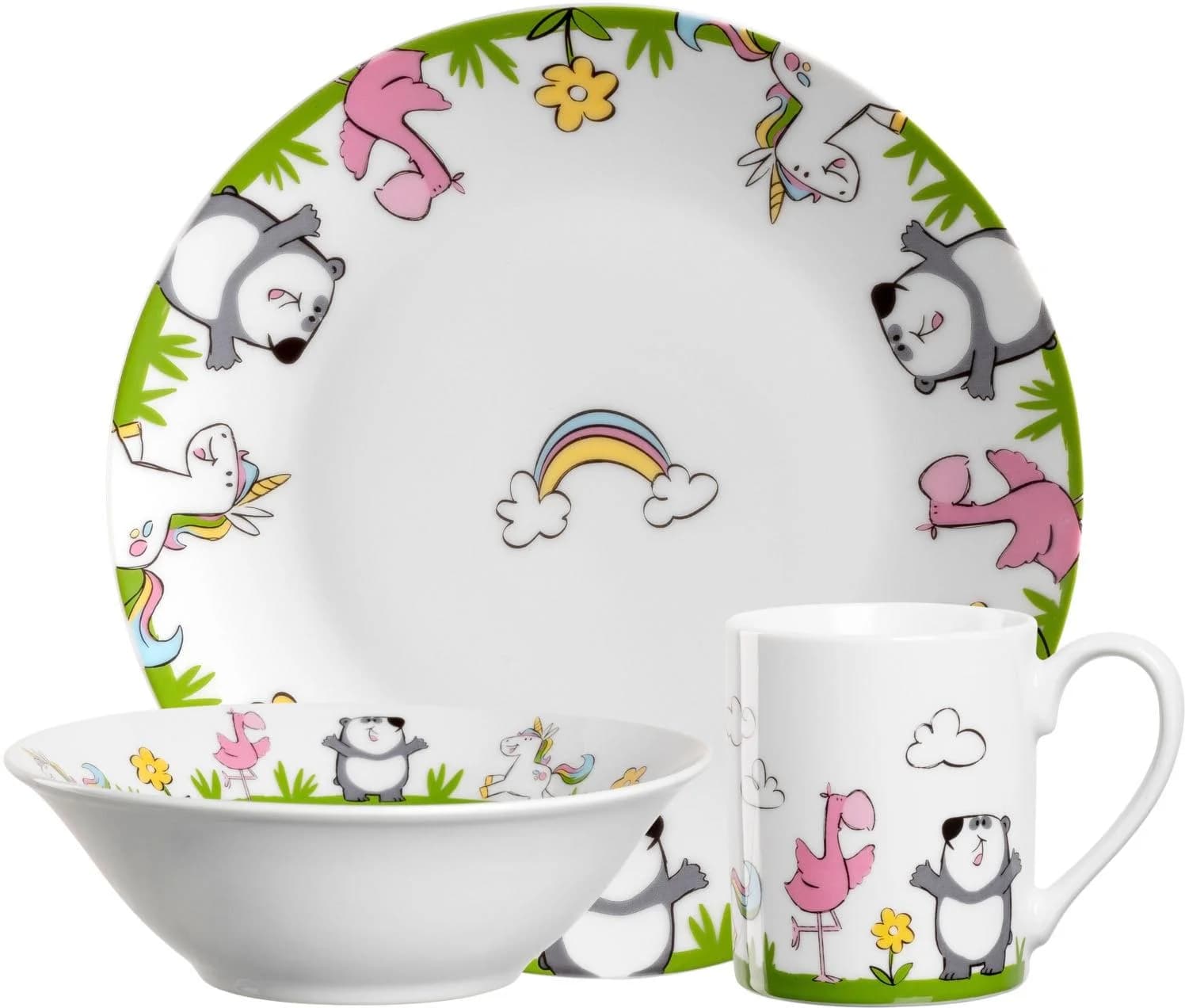 Leonardo Kindergeschirr-Set BAMBINI 3-tlg. Bunt Porzellan