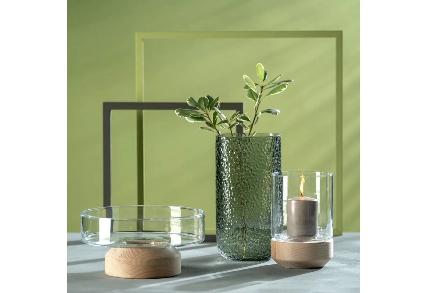 LEONARDO Dekovase MARTELLO Grau Glas