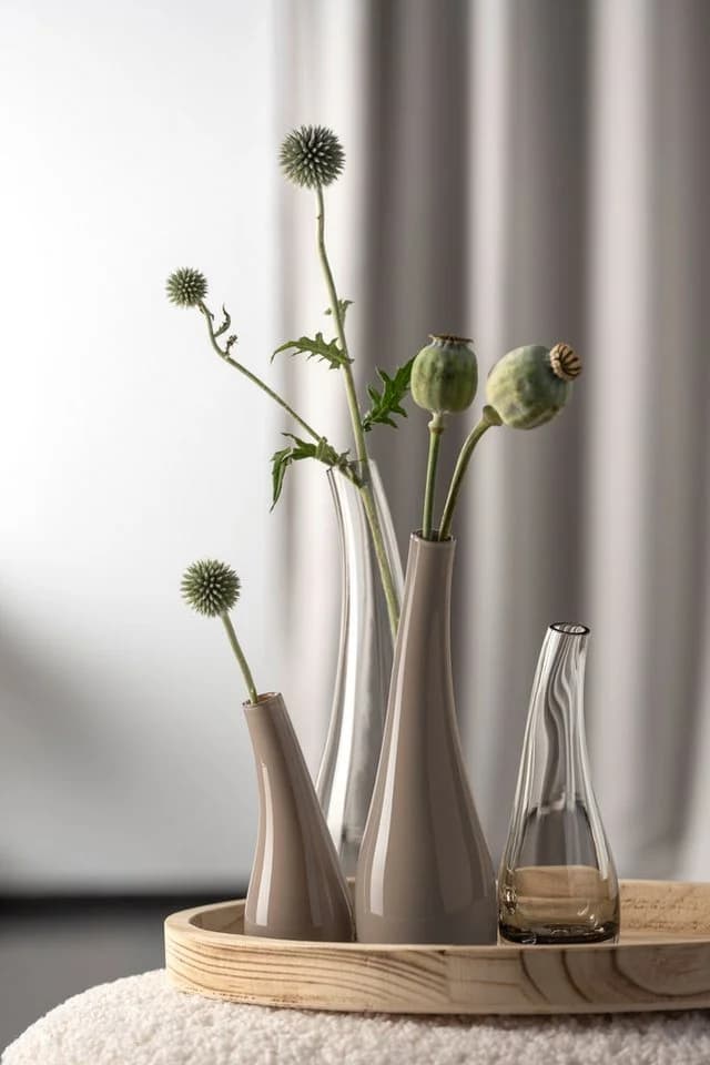 LEONARDO Dekovase ARCO Taupe Glas Handgefertigt