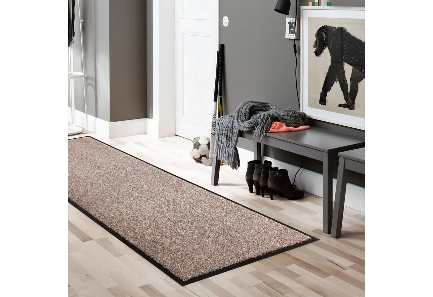 SCHÖNER WOHNEN Fußmatte Miami Uni Grau Taupe 50x70 cm