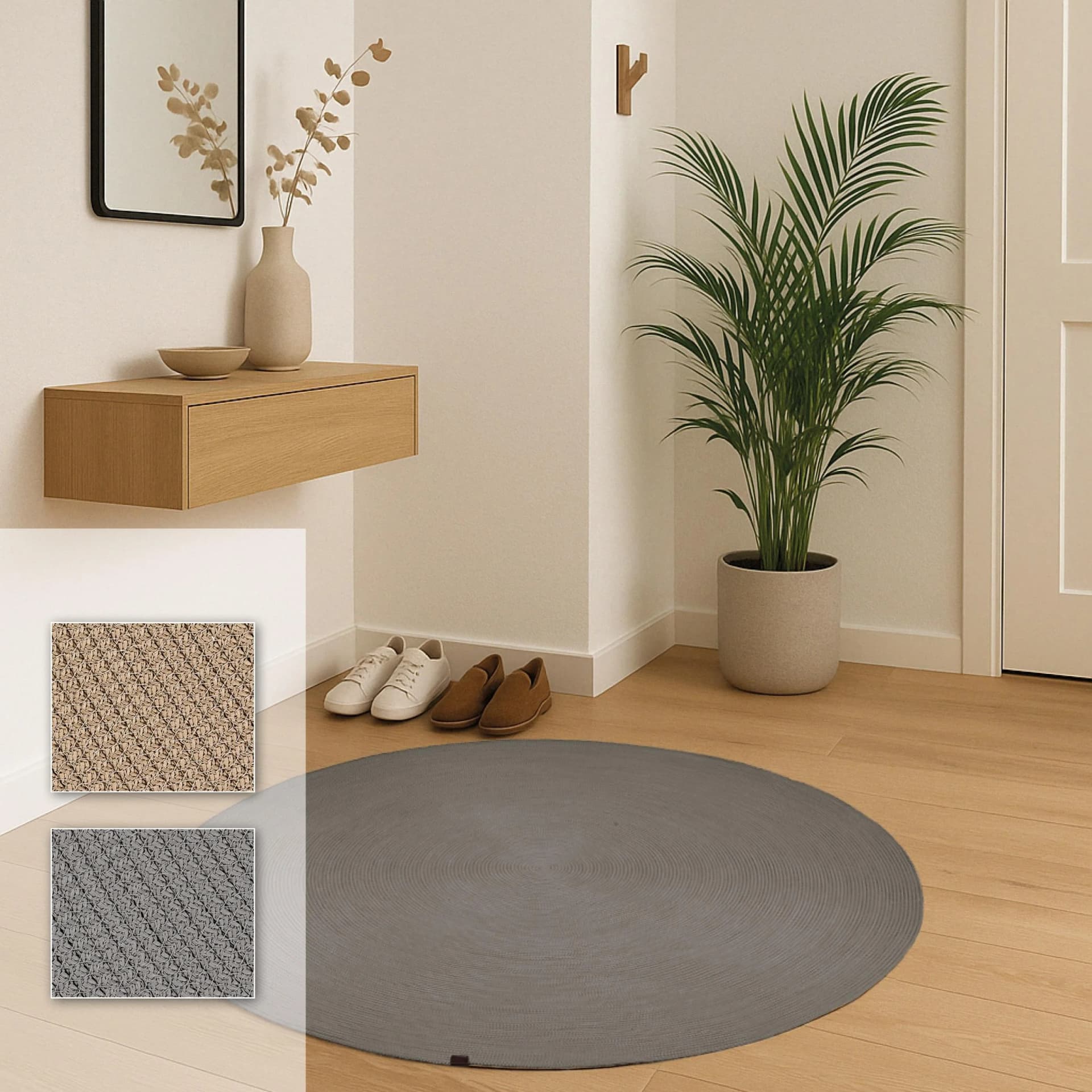 Teppich ASTRA Paris Grau 150cm Kunstfaser Innen & Outdoor