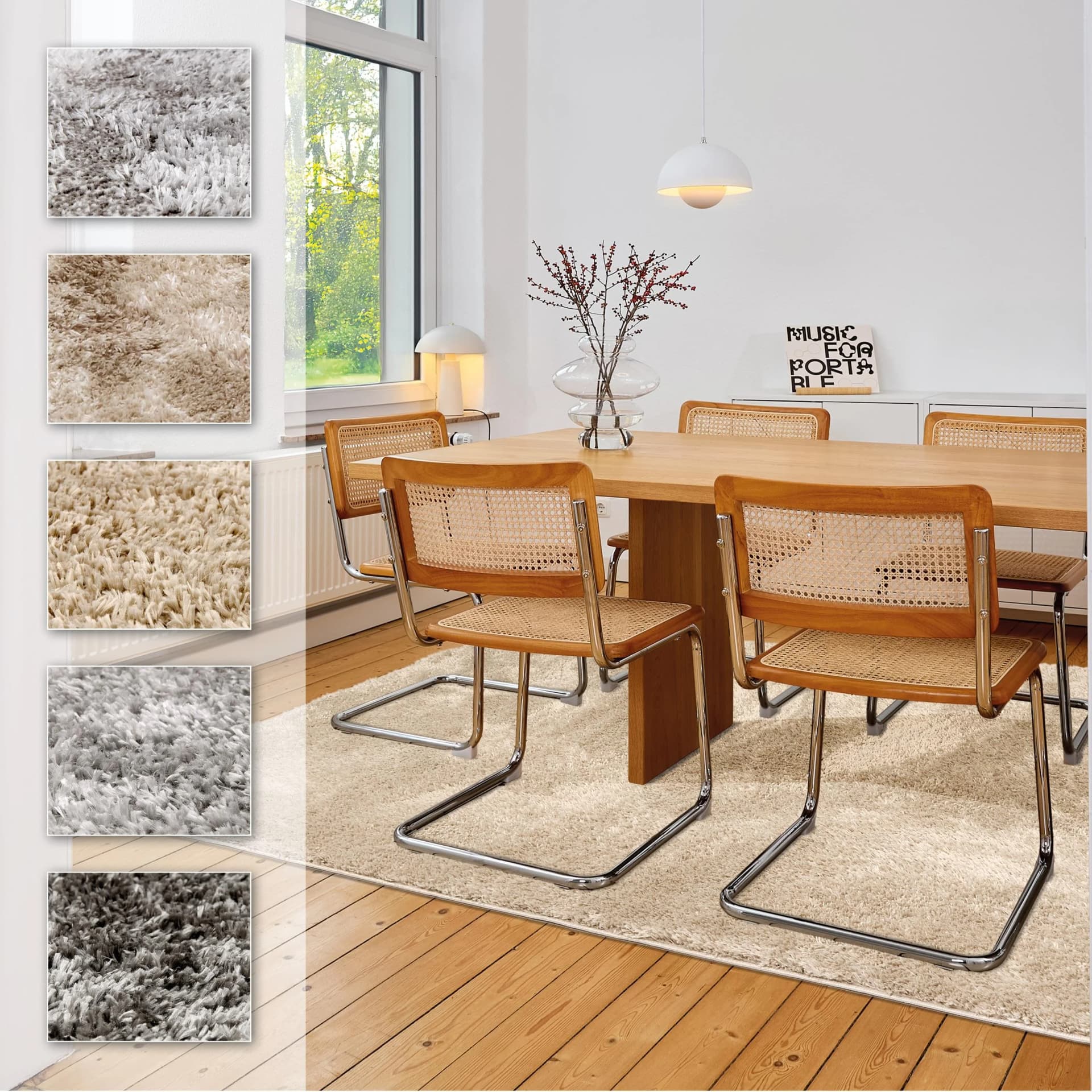 Hochflor-Teppich ASTRA Paulie 250 Beige Polypropylen