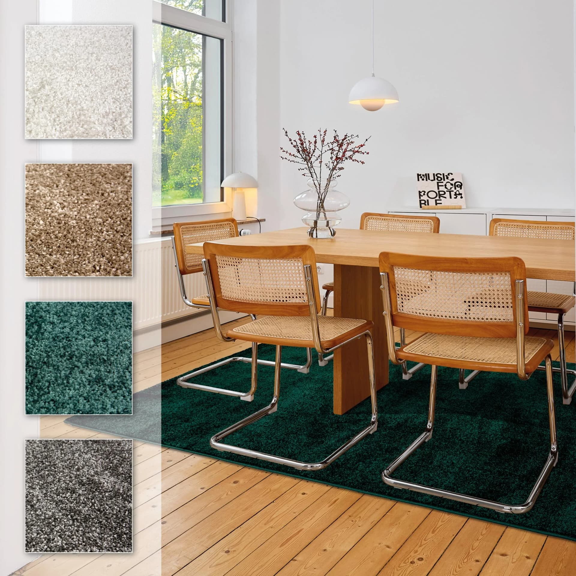 Astra Teppich Sam 250 Dunkelgrün Polypropylen Kurzflor