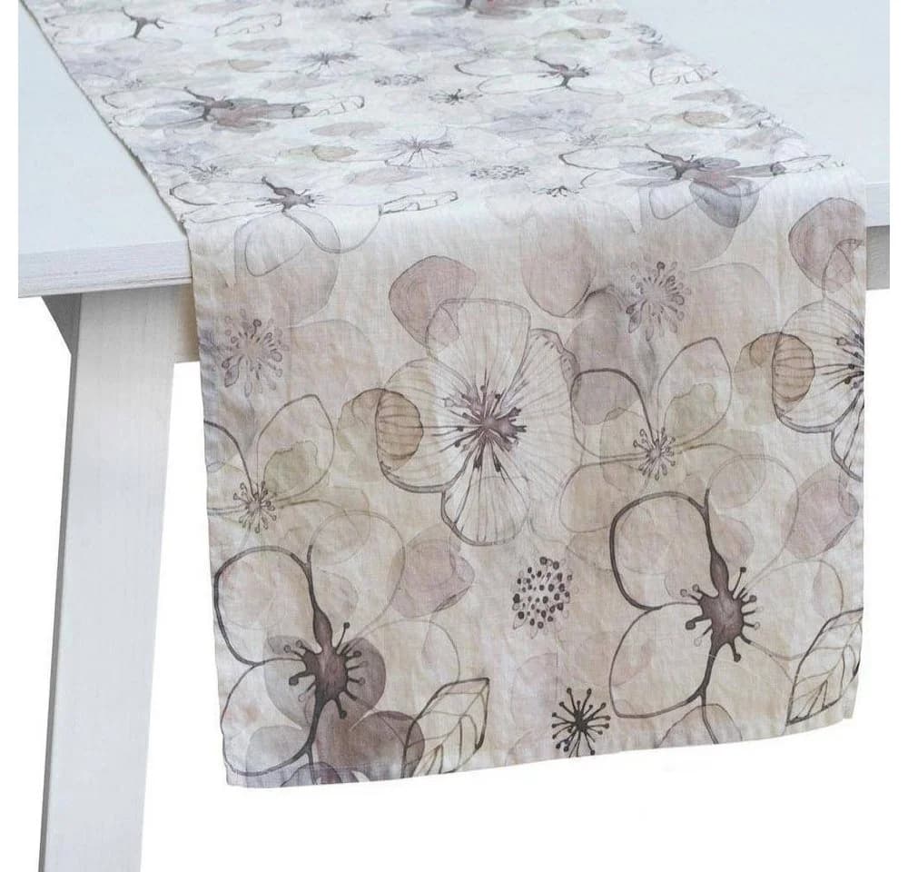 Pichler Tischläufer Waterblossom Natur Leinen 50x150cm