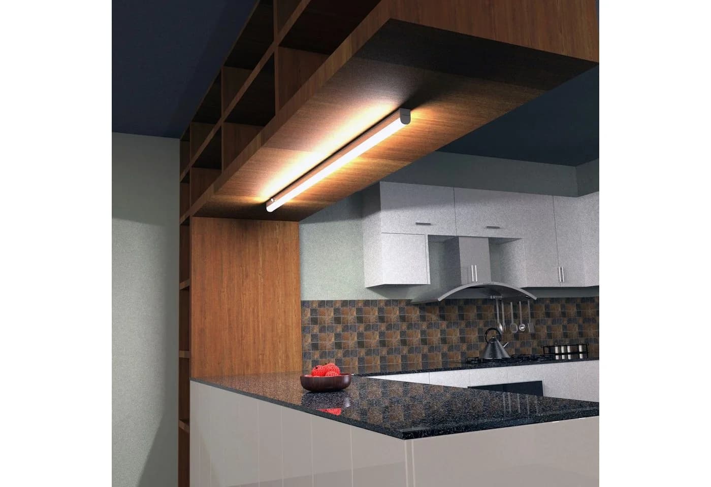 BRILONER LED Unterbauleuchte TOOK 87cm Chrom-Matt Neutralweiß