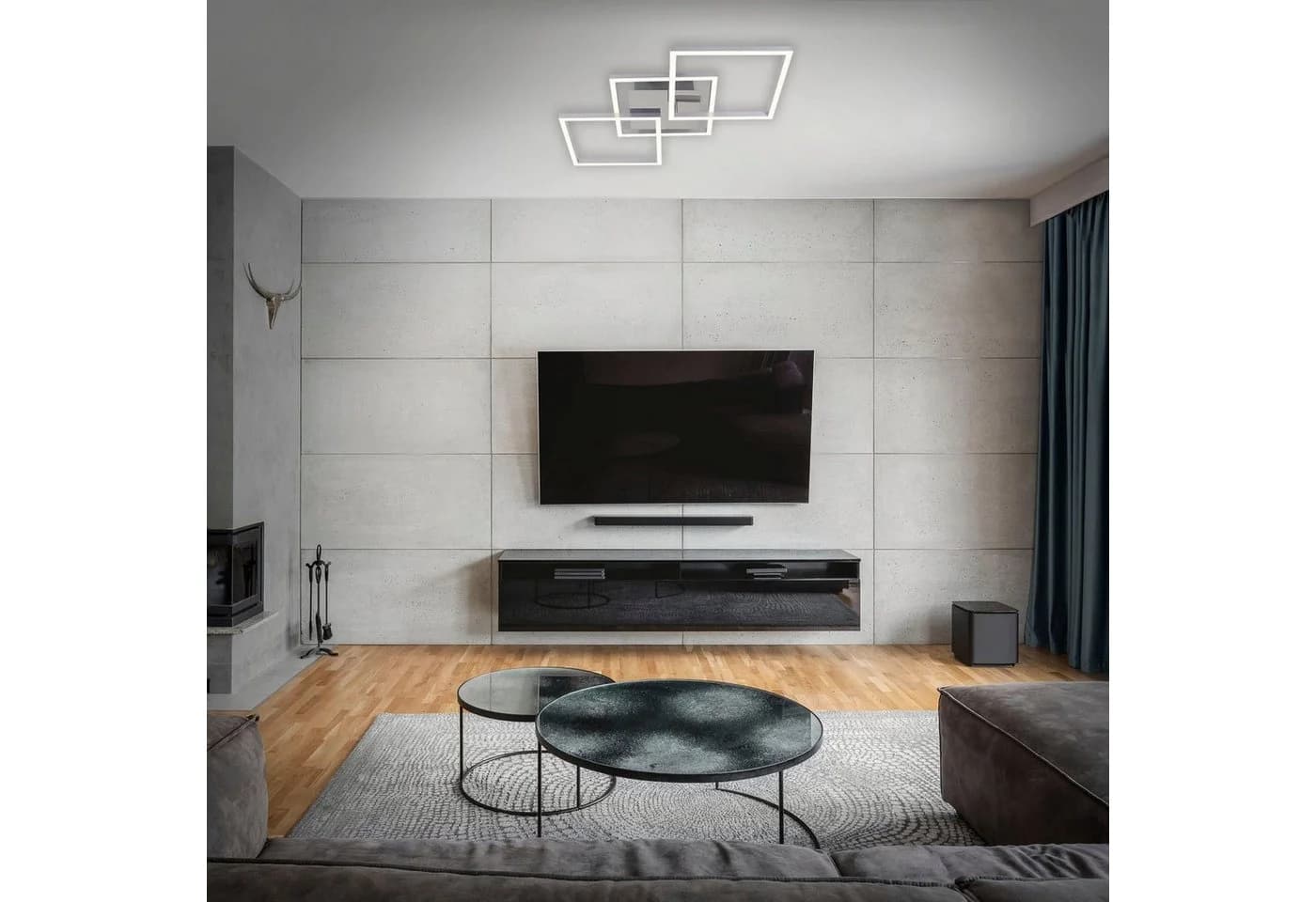 BRILONER LEUCHTEN LED Deckenleuchte FRAME Chrom-Alu Schwenkbar