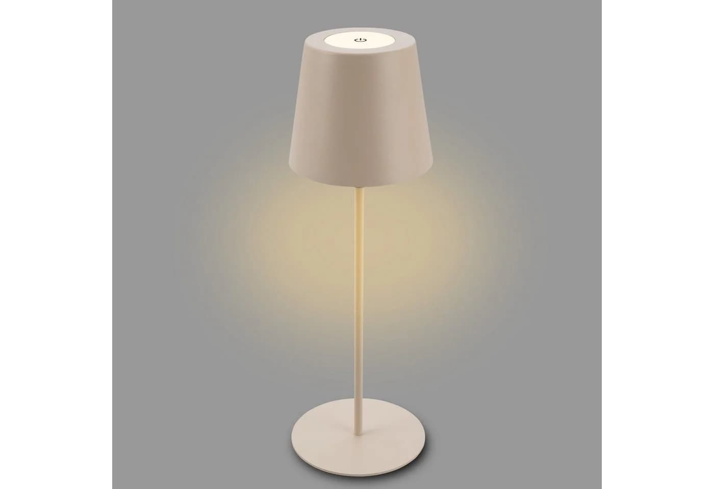 BRILONER LEUCHTEN LED Außen-Tischleuchte Coloris Beige Metall
