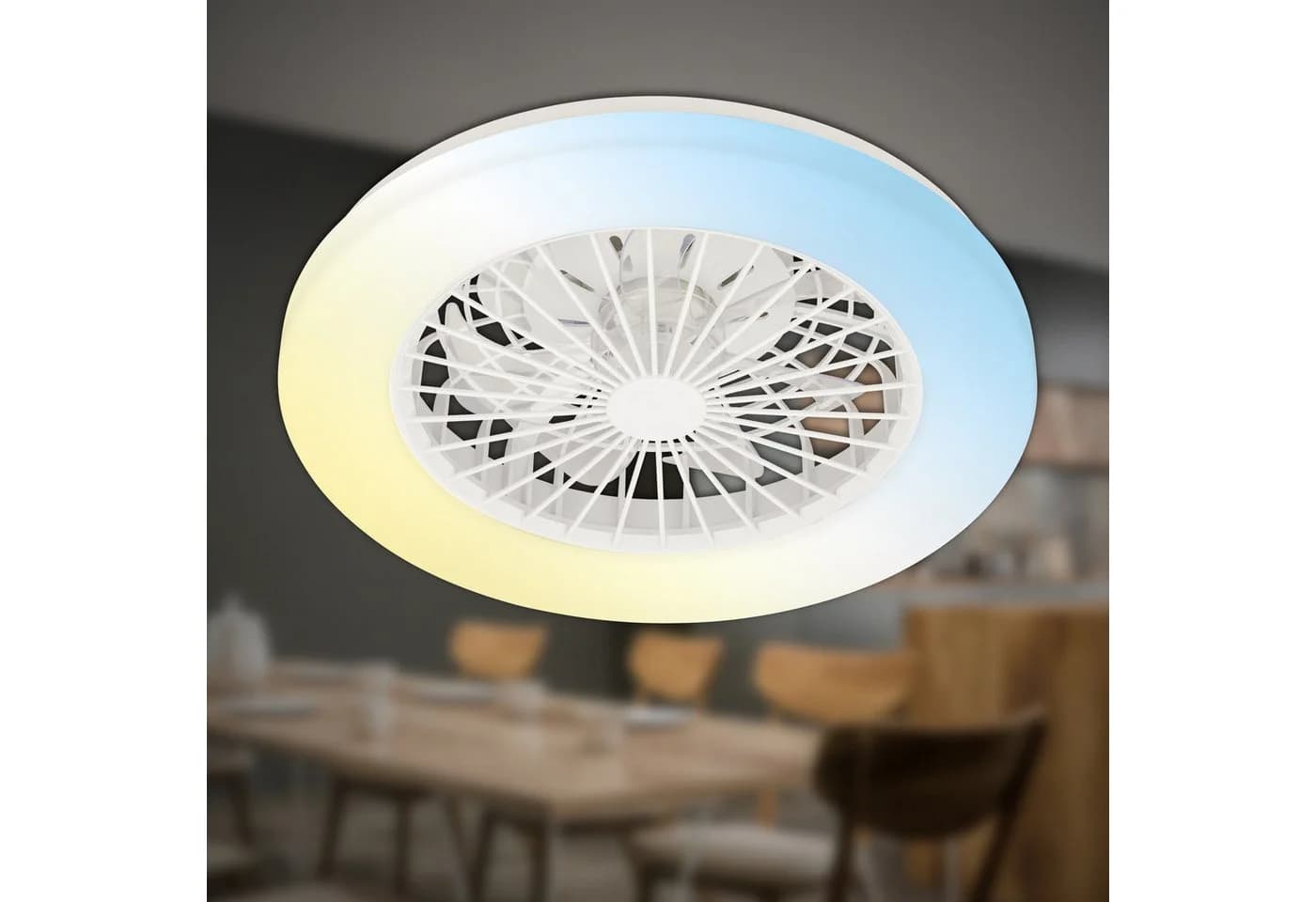 BRILONER LED Deckenleuchte mit Ventilator Weiß Fernbedienung