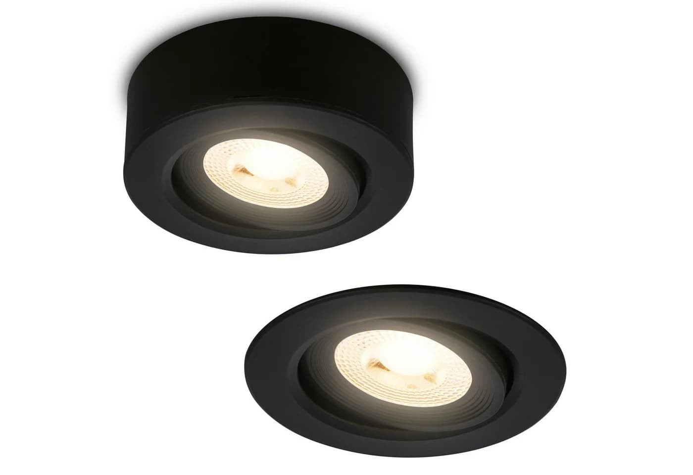 Briloner LED-Einbauleuchte Desi, schwarz, dimmbar, 3000K