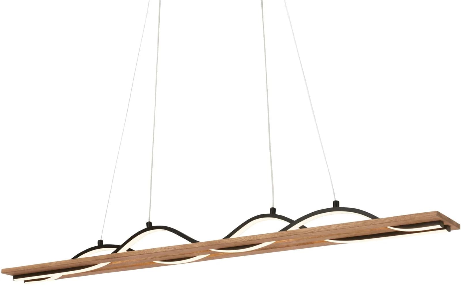 Briloner Leuchten LED-Hängeleuchte Vinka 2-flammig 98 cm Holzfarben