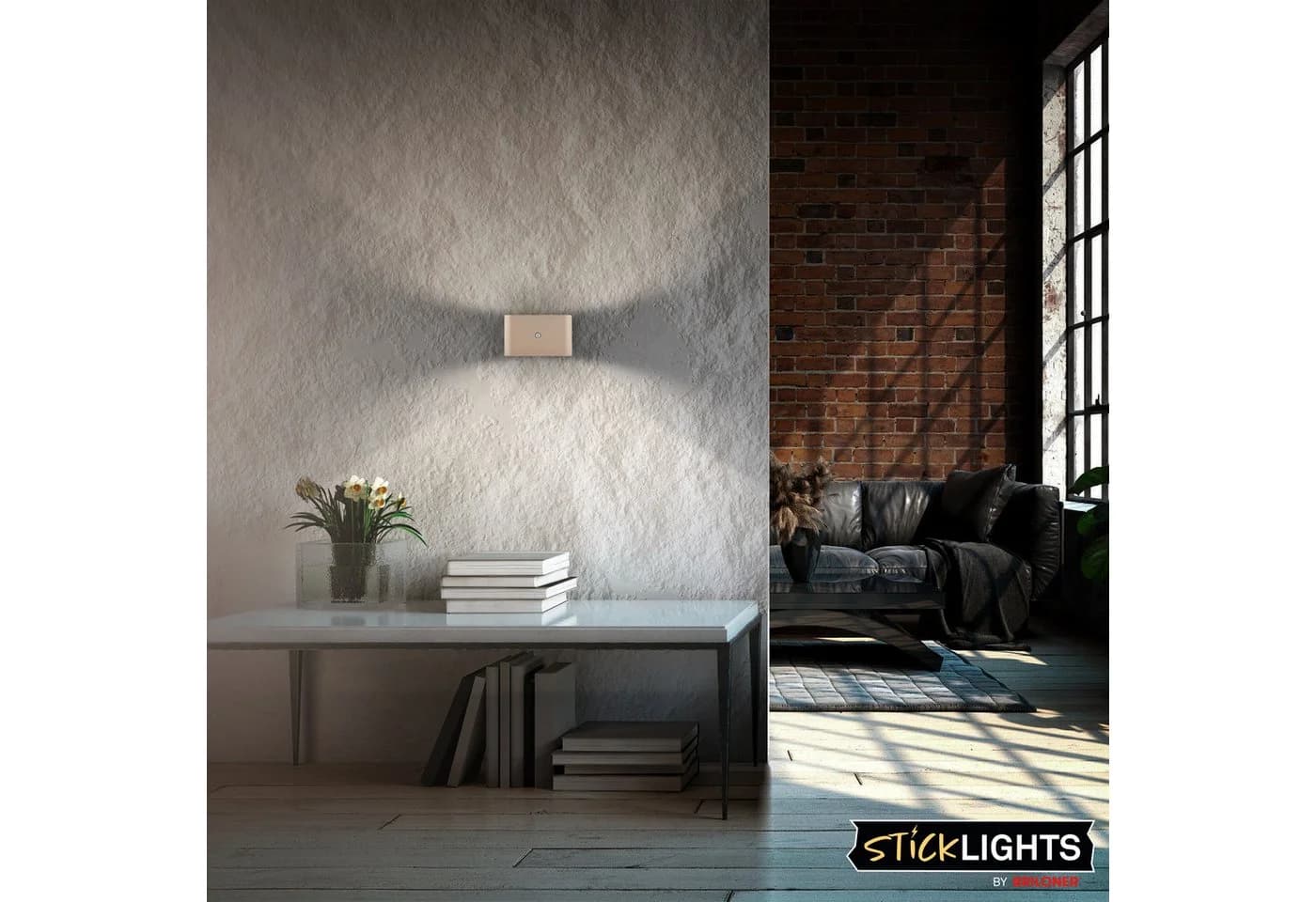 Briloner LED-Akku-Wandlampe Chat Beige Kunststoff Sensor