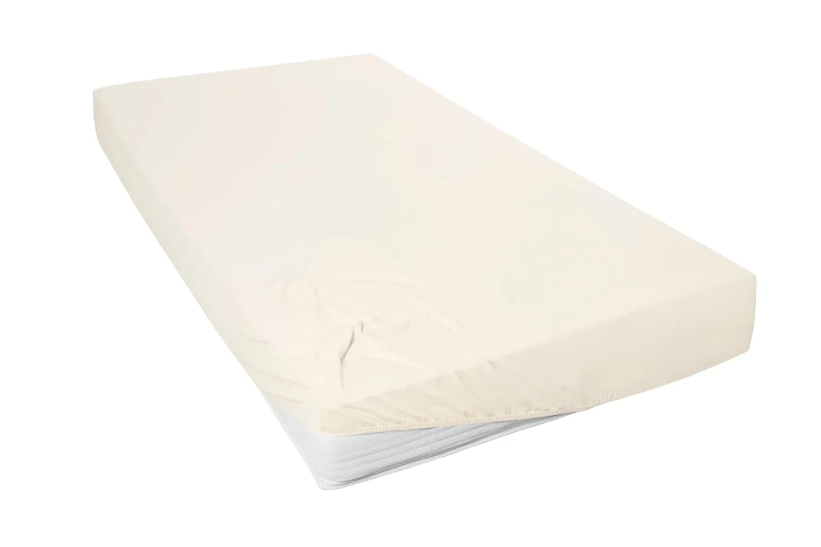 Spannbetttuch Mako-Feinjersey 100% Biobaumwolle Ecru