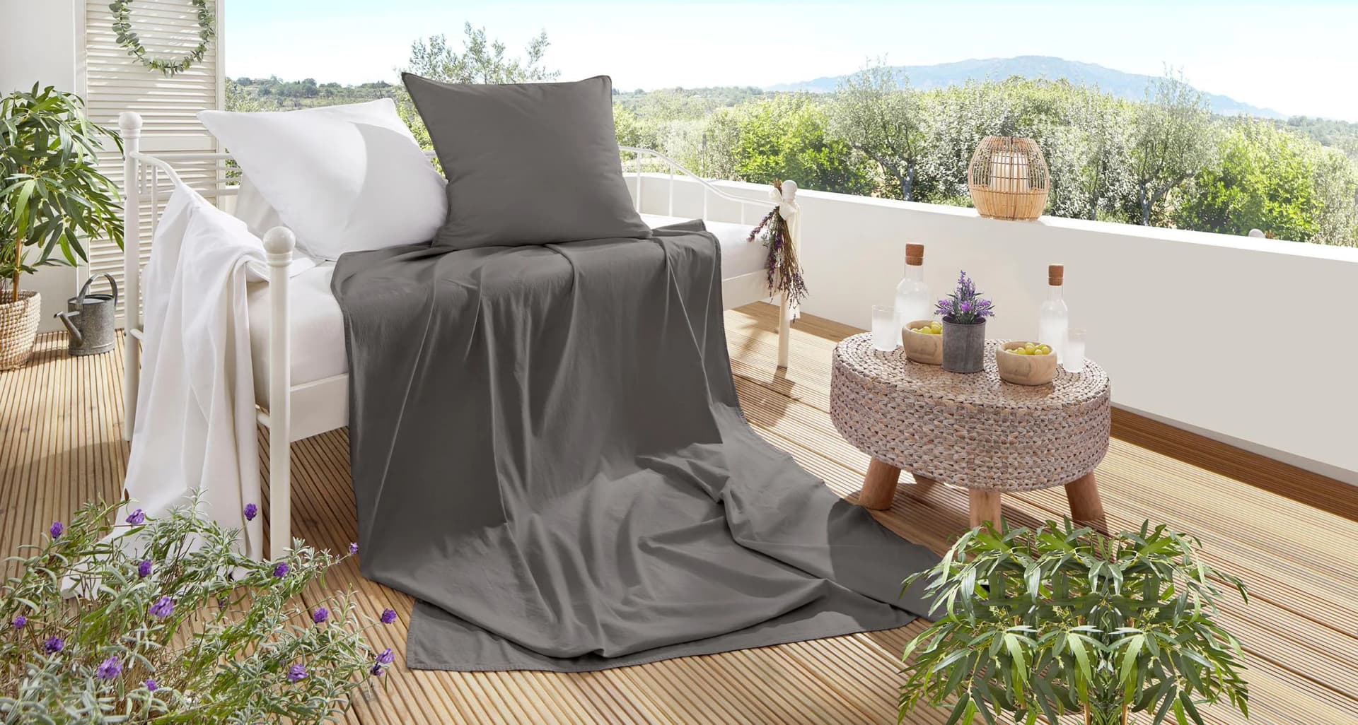 Primera Stone-Washed Bettwäsche-Set Anthrazit 100% Baumwolle