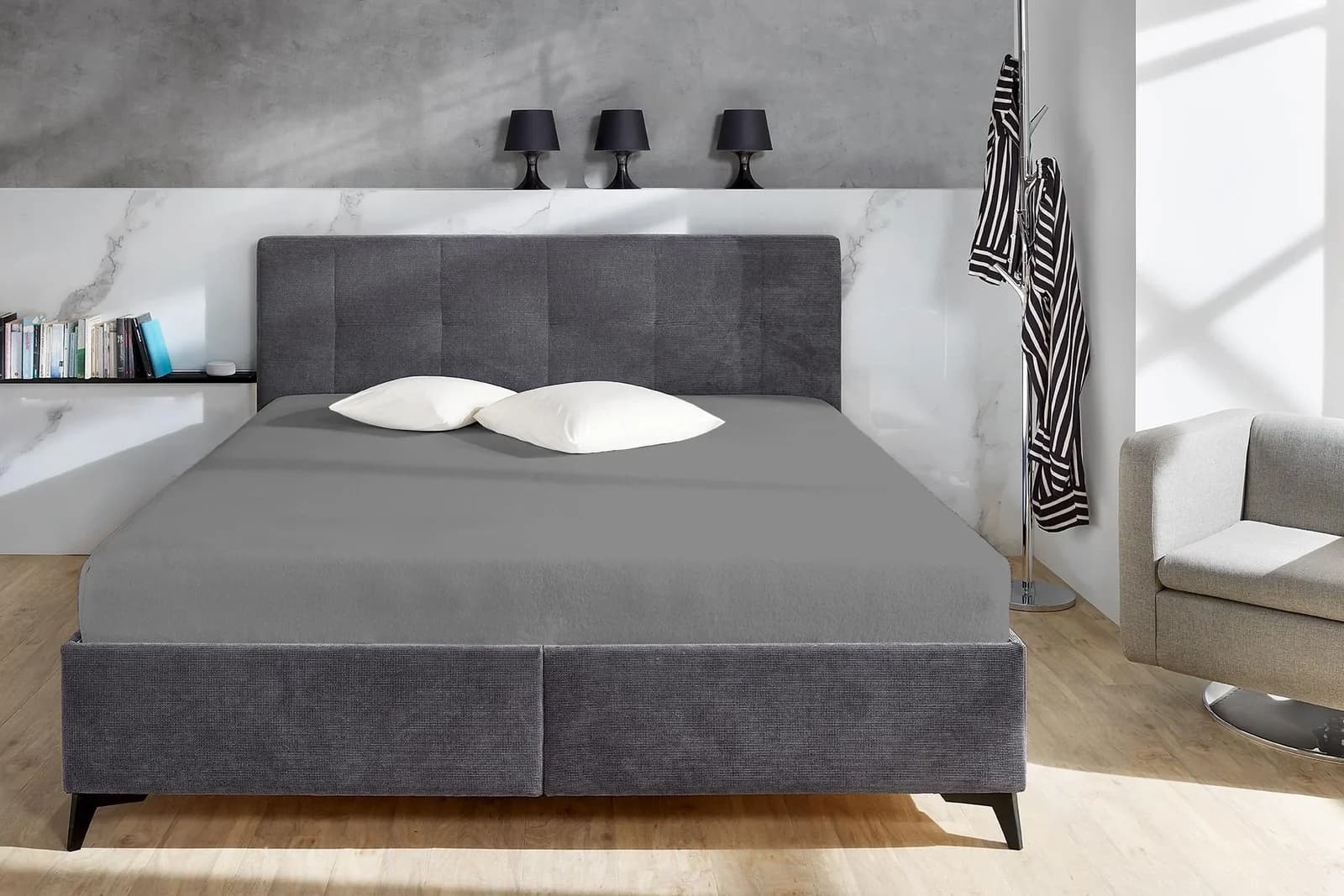 Primera Cozy Cotton Spannbetttuch Anthrazit