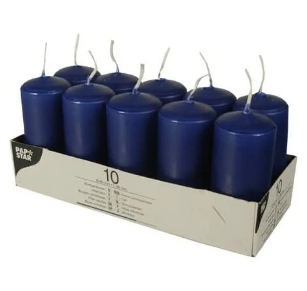 PAPSTAR Stumpenkerze 10 Stk. Dunkelblau