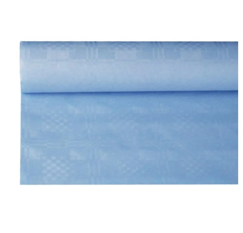 PAPSTAR GmbH Tischdecke Papier Damastprägung Hellblau 8x1,2m