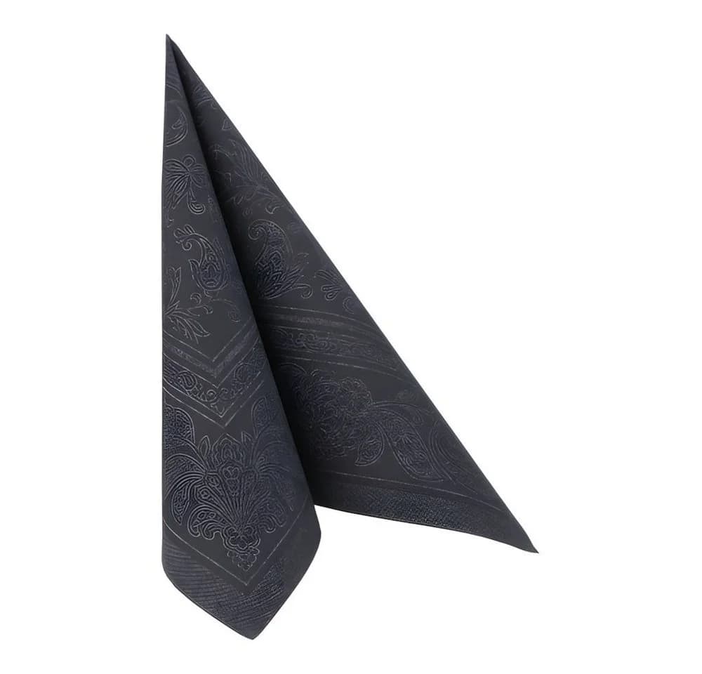 PAPSTAR Papierserviette 50x Schwarz Ornaments 1/4-Falz