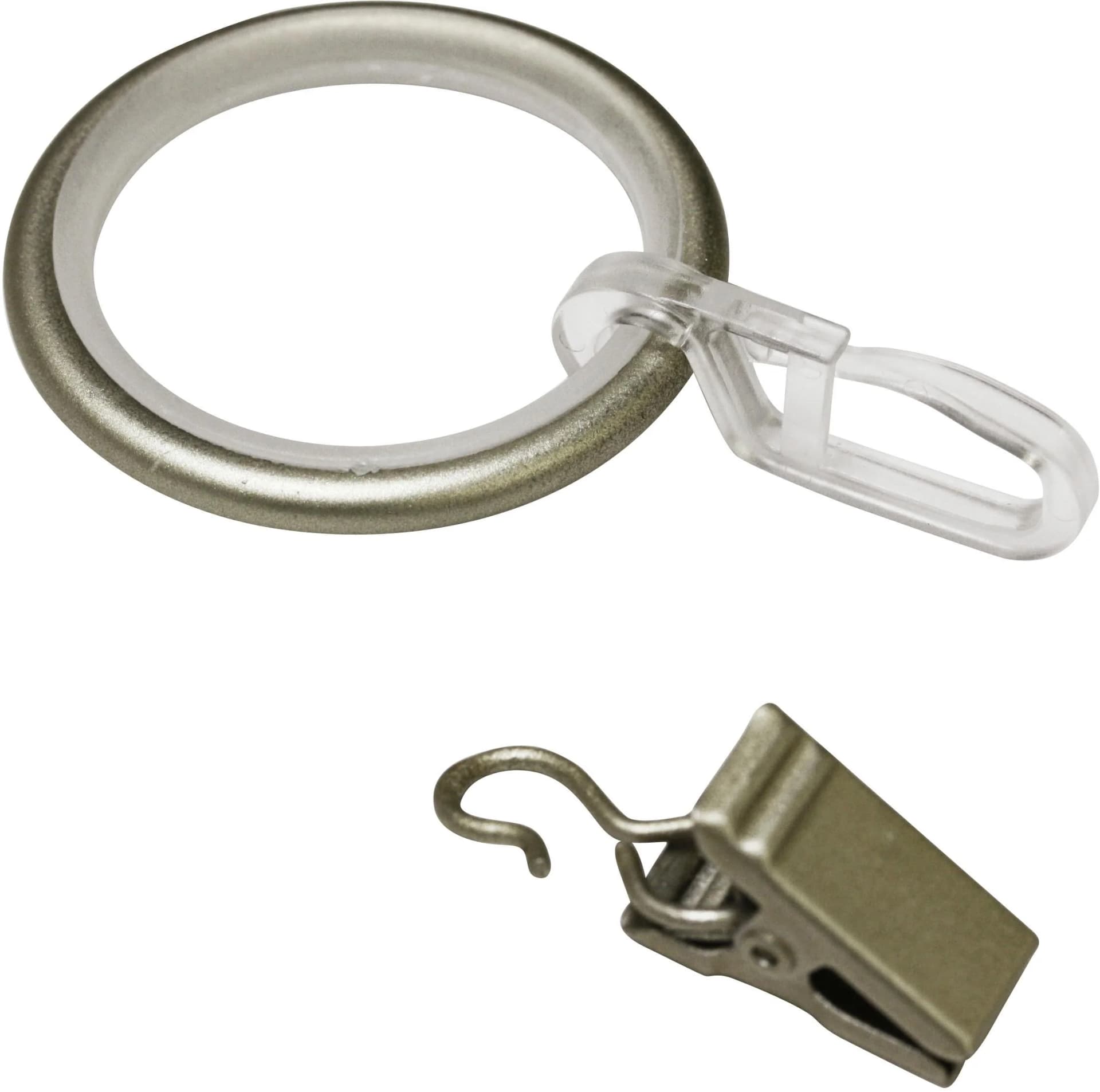 GARDINIA Gardinenring Kira mit Gleiteinlage Beige Metall 10er Set
