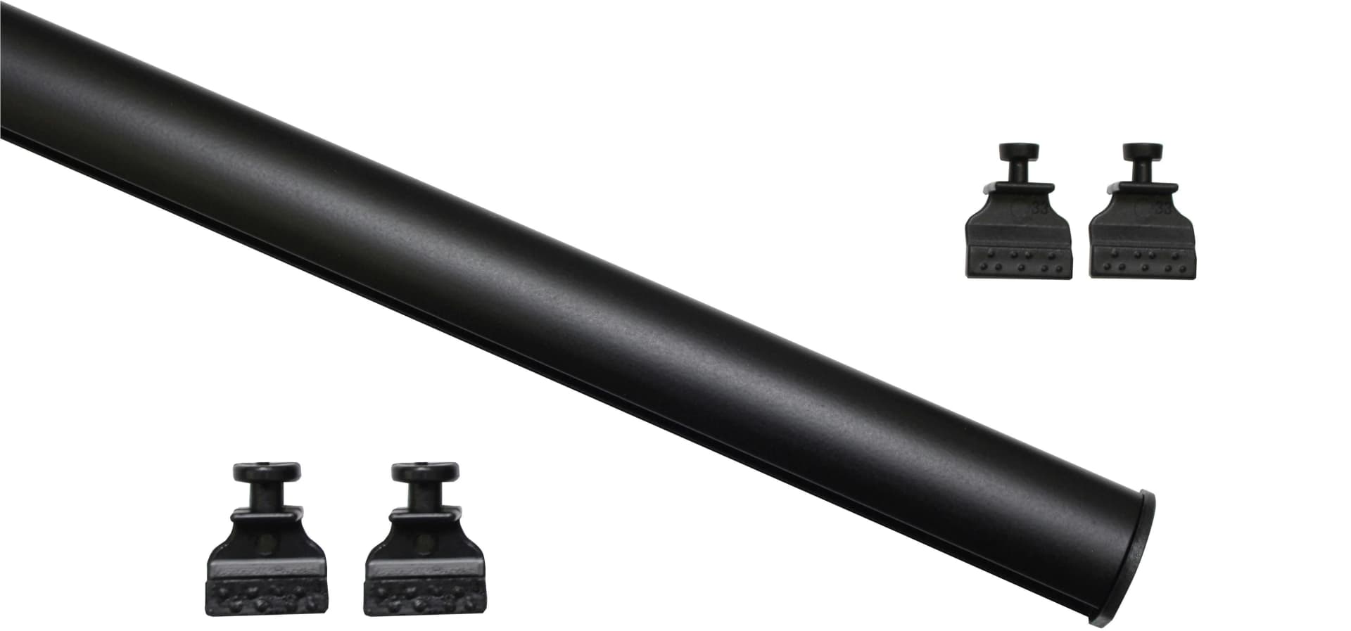 Gardinia Beschwerungsgewicht Unterprofil Klipsen Schwarz Aluminium 60cm
