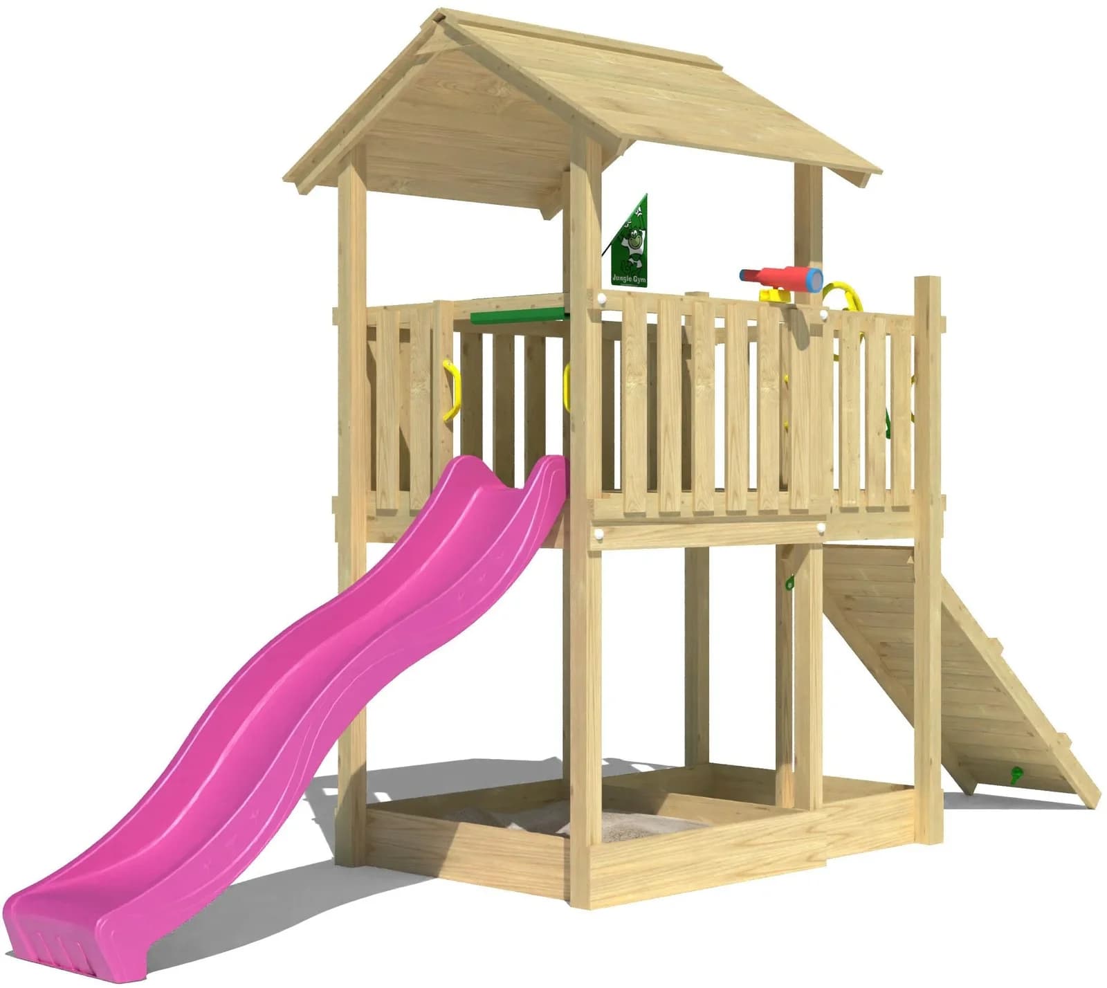 Jungle Gym Drift Spielturm Fuchsia mit Rutsche