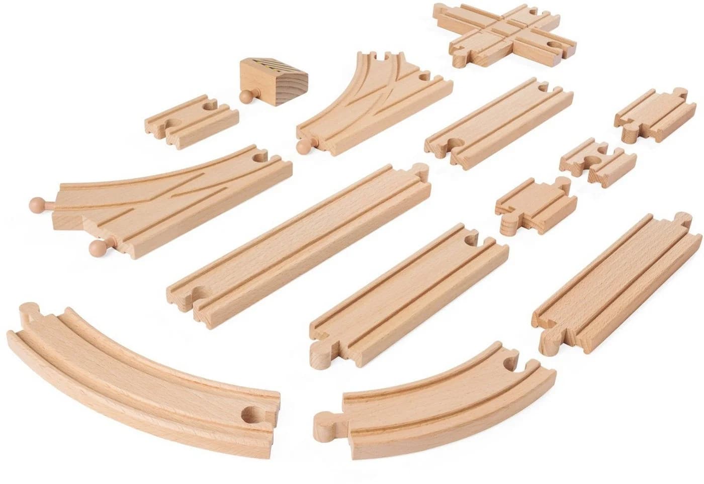 EICHHORN Schienenerweiterungs-Set Großes Schienensortiment 44-tlg. Holzbraun